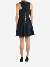 Load image into Gallery viewer, Blue sleeveless jacquard dress - size UK 8 Dresses Nina Ricci 
