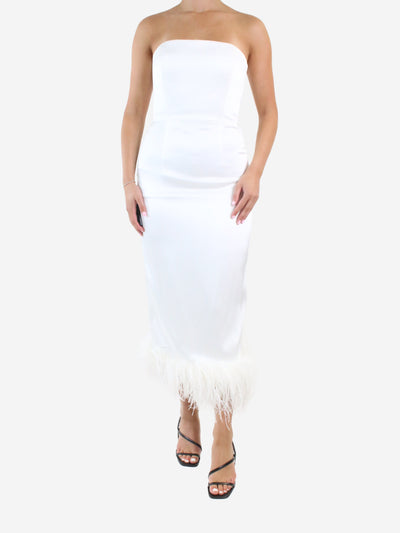 White satin strapless dress - size UK 10 Dresses 16 Arlington 
