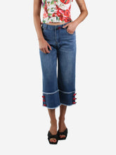 Load image into Gallery viewer, Blue flower embellished denim jeans - size IT 40 Trousers Dolce &amp; Gabbana 
