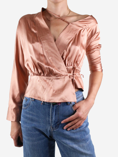 Pink silk wrap top - size US 2 Tops Michelle Mason 