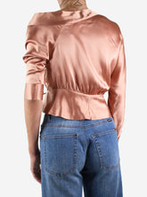 Load image into Gallery viewer, Pink silk wrap top - size US 2 Tops Michelle Mason 
