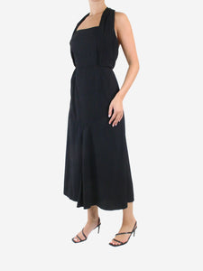 Prada Black drapy twill midi dress - size IT 44
