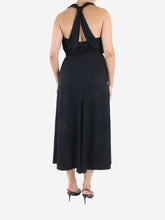 Load image into Gallery viewer, Black drapy twill midi dress - size IT 44 Dresses Prada 
