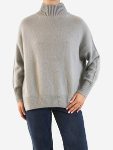 Allude Grey high-neck cashmere jumper - size M