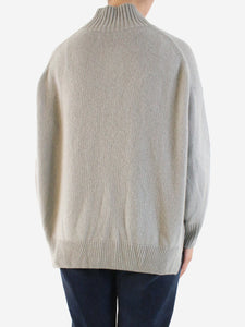Allude Grey high-neck cashmere jumper - size M
