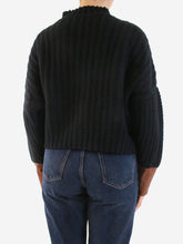 Load image into Gallery viewer, Black high-neck sleeve detail jumper - size M Knitwear Skiim 
