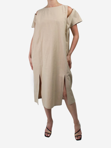Neutral cut-out detail midi dress - size S Dresses Ioanna Kourbela 