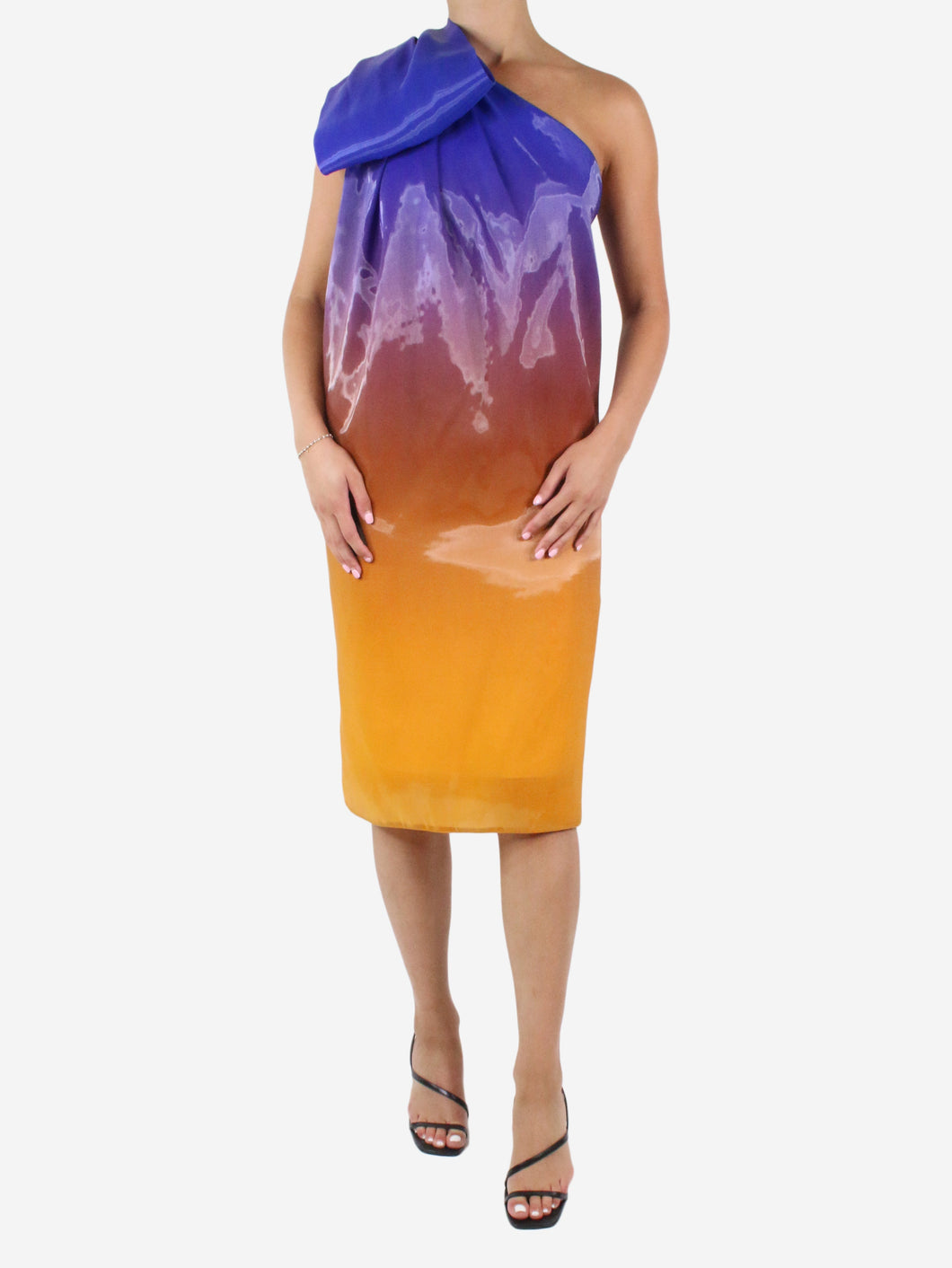 Multicoloured one-shoulder gradient midi dress - size FR 36 Dresses Halpern 