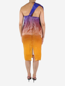 Halpern Multicoloured one-shoulder gradient midi dress - size FR 36