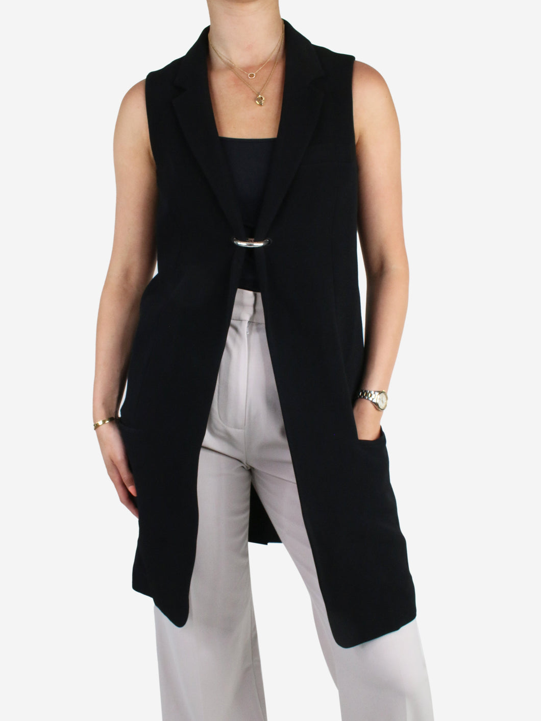 Black sleeveless jacket with metal clasp - size DE 36 Coats & Jackets Acne Studios 