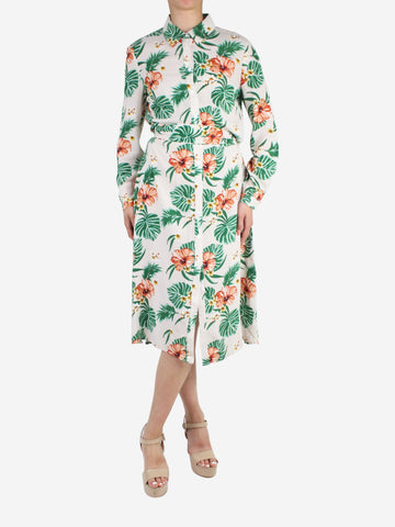 Neutral floral button-up midi dress - size US 6 Dresses Amare 
