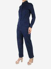 Load image into Gallery viewer, Blue denim-look jumpsuit - size UK 10 Dresses Max Mara 
