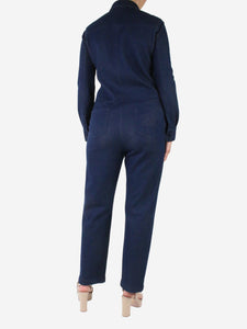 Max Mara Blue denim-look jumpsuit - size UK 10