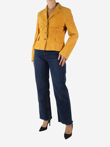 Akris Yellow suede blazer - size US 10
