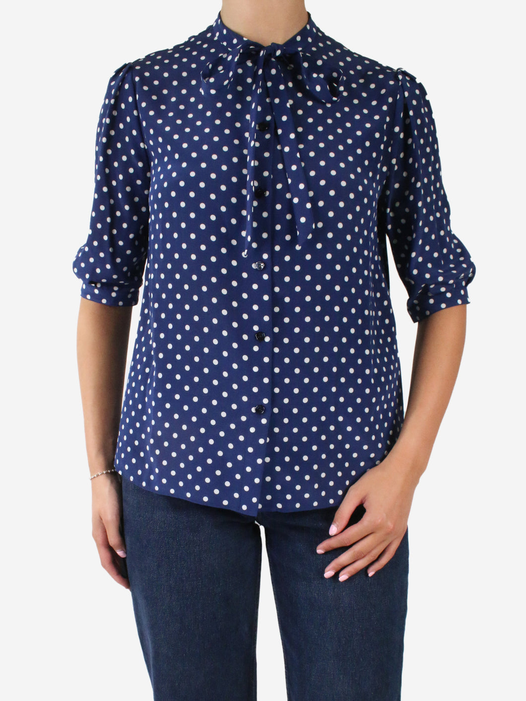 Blue polka dot blouse - size FR 38 Tops Celine 