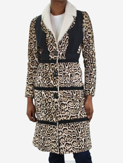 Brown leopard-print shearling coat - size IT 36 Coats & Jackets Burberry 