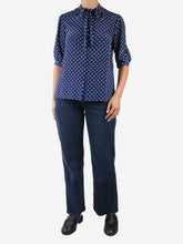 Load image into Gallery viewer, Blue polka dot blouse - size FR 38 Tops Celine 
