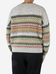 Isabel Marant Etoile Grey printed knit jumper - size FR 38