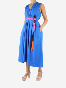 Roksanda Blue alenya belted cotton-poplin dress - size UK 10