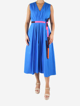 Load image into Gallery viewer, Blue alenya belted cotton-poplin dress - size UK 10 Dresses Roksanda 
