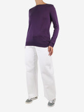 Load image into Gallery viewer, Purple lightweight knit crewneck - size IT 42 Knitwear Loro Piana 
