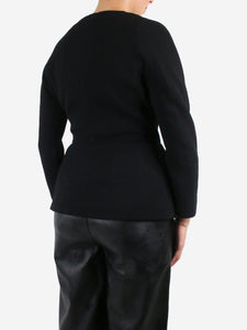 Giambattista Valli Black button-up peplum wool blazer - size M