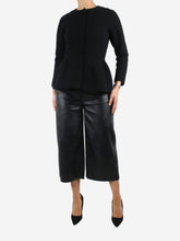 Load image into Gallery viewer, Black button-up peplum wool blazer - size M Coats &amp; Jackets Giambattista Valli 
