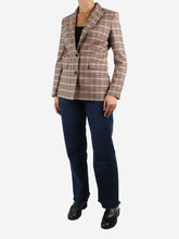Load image into Gallery viewer, Brown checked wool-blend blazer - size FR 38 Coats &amp; Jackets Maje 
