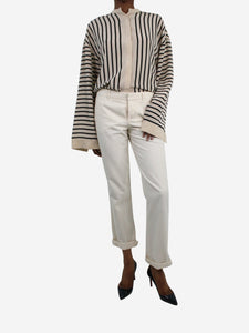 Masscob Cream high-waisted straight-cut trousers - size FR 36