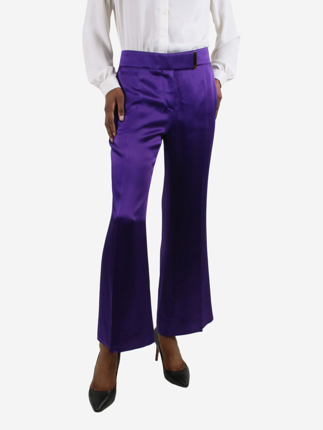 Purple satin trousers - size IT 38 Trousers Tom Ford 