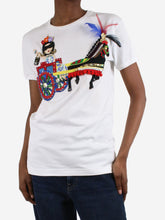 Load image into Gallery viewer, White embellished horse and carriage t-shirt - size IT 38 Tops Dolce &amp; Gabbana 
