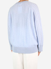 Load image into Gallery viewer, Blue ribbed cashmere jumper - size S Knitwear Soft Goat 

