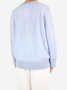 Soft Goat Blue ribbed cashmere jumper - size S