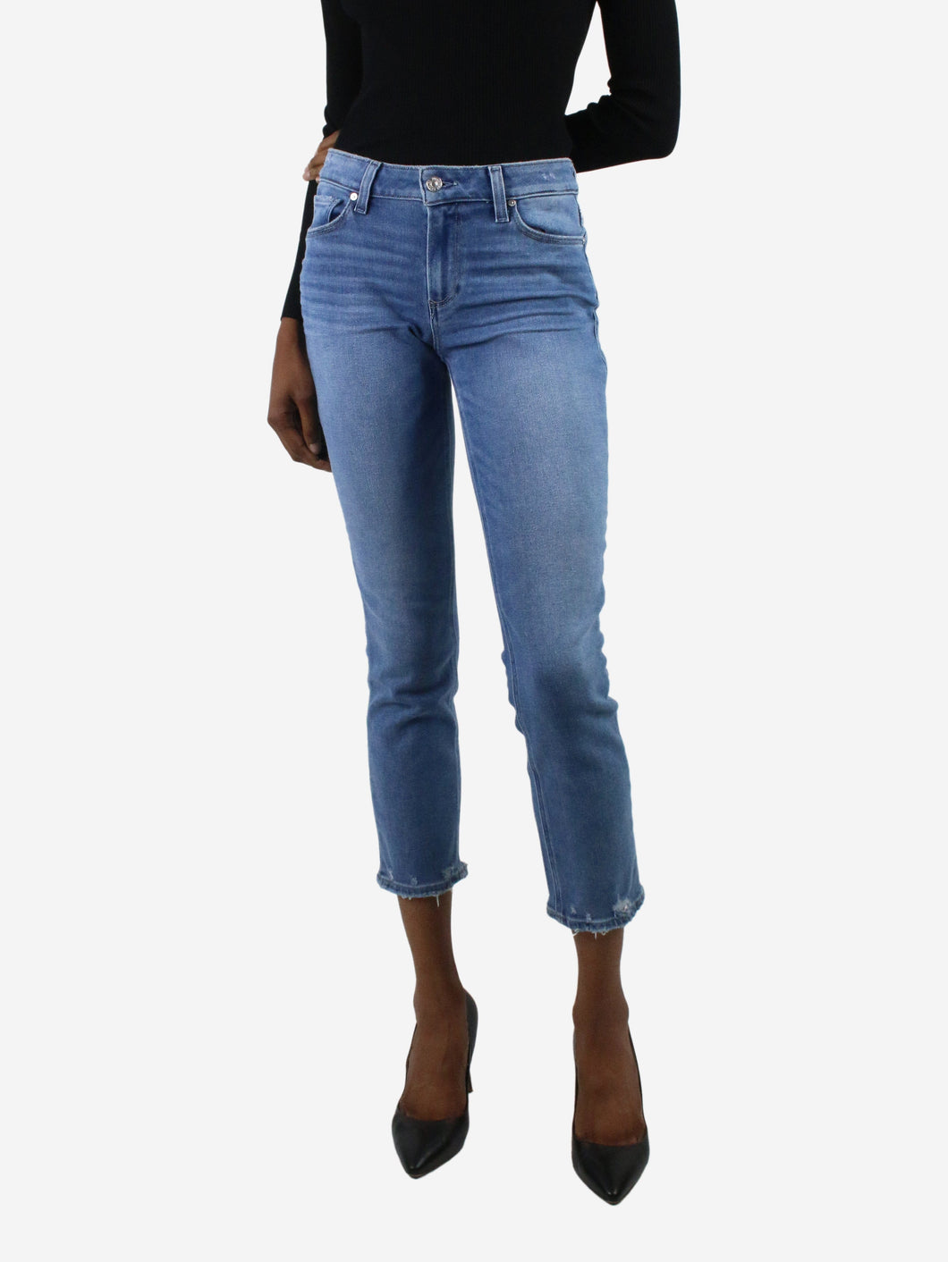 Blue cropped mid-rise jeans - Brand size 24 Trousers Paige 