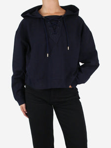 Stella McCartney Blue graphic print lace-up hoodie - size IT 42