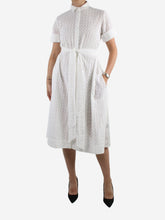 Load image into Gallery viewer, White button-up broderie anglaise midi dress - size L Dresses Lisa Marie Fernandez 
