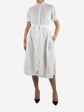 Load image into Gallery viewer, White button-up broderie anglaise midi dress - size L Dresses Lisa Marie Fernandez 
