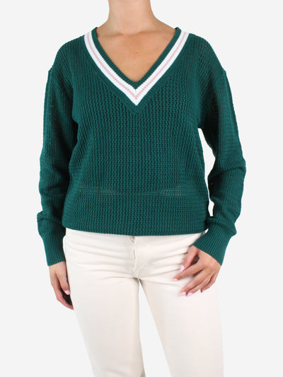 Green V-neck knit jumper - size S Tops Varley 