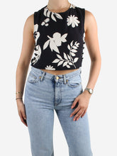 Load image into Gallery viewer, Black floral crop top - size FR 38 Tops Racil 
