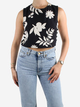 Load image into Gallery viewer, Black floral crop top - size FR 38 Tops Racil 
