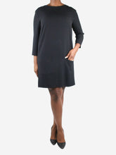 Load image into Gallery viewer, Black round neckline pocket dress - size UK 14 Dresses The Row 
