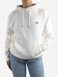 Maison Kitsune White fox-head patch hoodie - size S