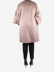Erika Tanov Brown flare sleeve single-button coat - size UK 12