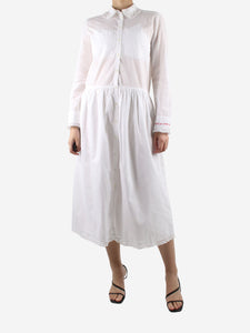 Zadig & Voltaire White button-up lace trim maxi dress - size S