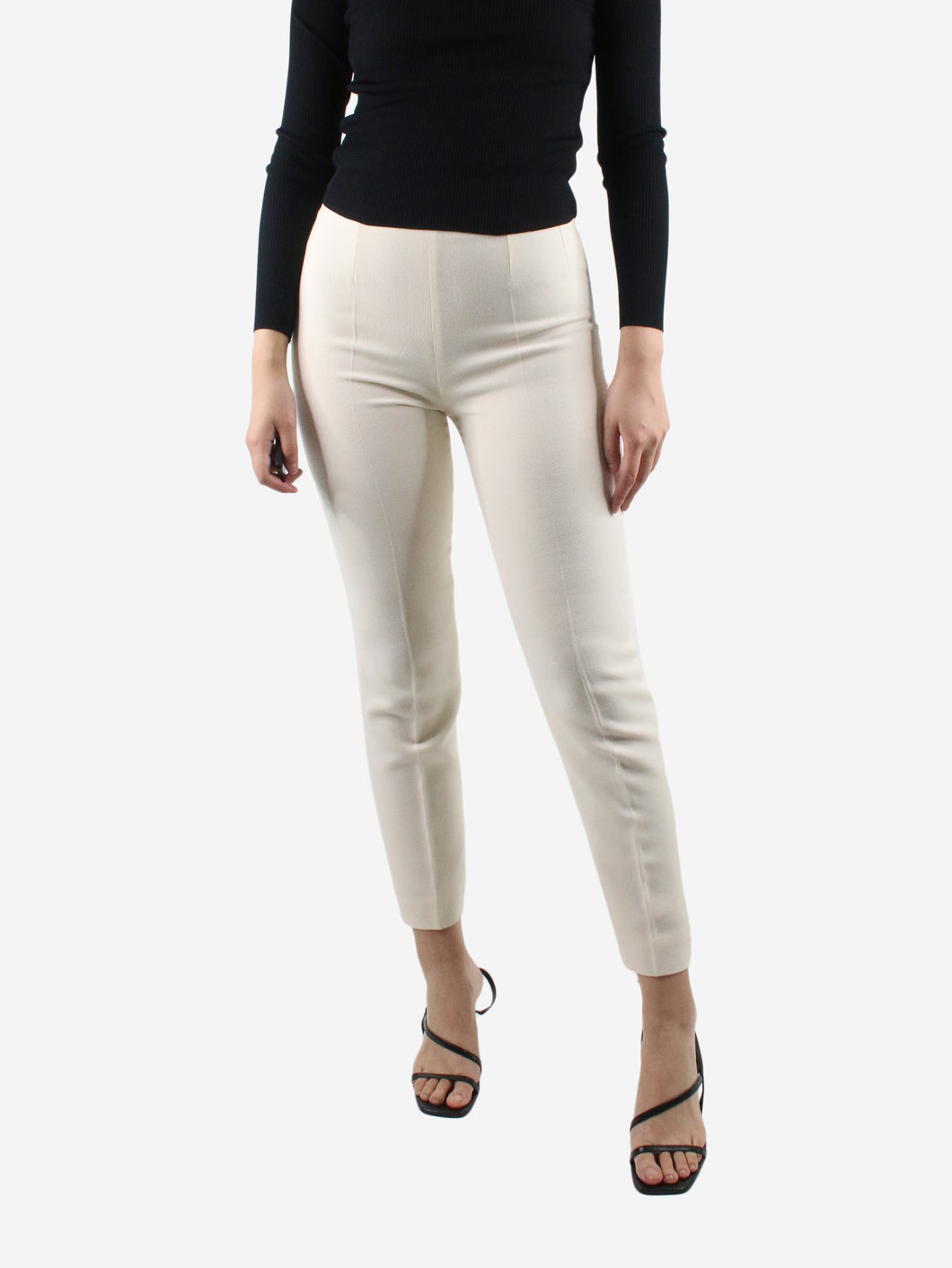Cream high-rise tailored trousers - size UK 8 Trousers Emilia Wickstead 