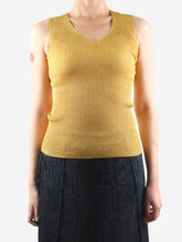 Load image into Gallery viewer, Yellow sleeveless glitter ribbed top - size Tops Max Mara Studio 

