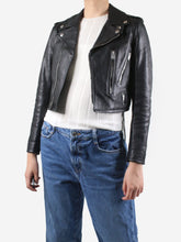 Load image into Gallery viewer, Black leather jacket with zips - size UK 10 Coats &amp; Jackets Saint Laurent 
