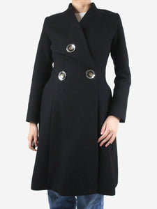 Stella McCartney Black fitted wool coat - size UK 4
