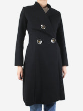 Load image into Gallery viewer, Black fitted wool coat - size UK 4 Coats &amp; Jackets Stella McCartney 
