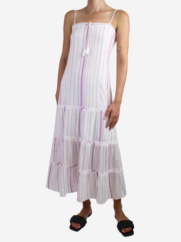 White pinstripe embroidered strap dress - size S Dresses ViX Paula Hermanny 
